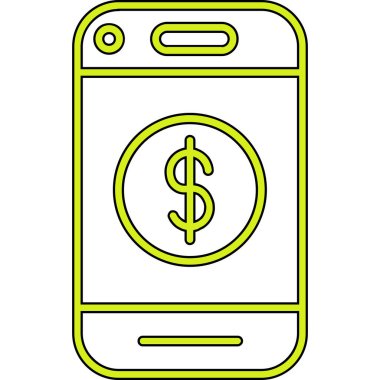 Dolar sembollü akıllı telefon vektör illüstrasyon tasarımı