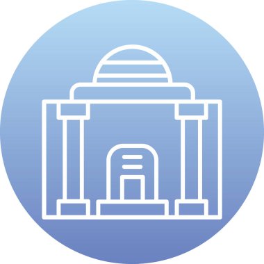 Benzersiz cami inşa etme kabartma vektör simgesi