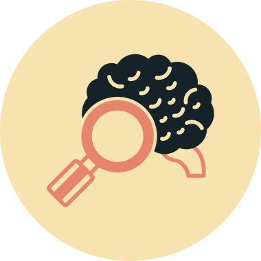 Beyin. Web simgesi basit illüstrasyon