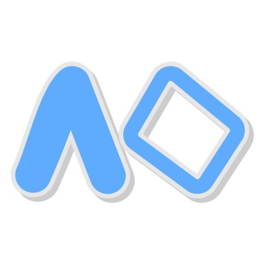 bir çizgi film harf A etiket