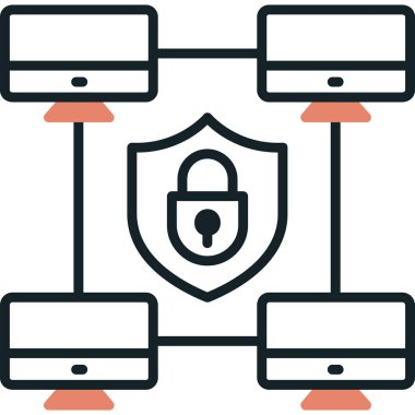 Güvenlik sistemi vektör simgesi.