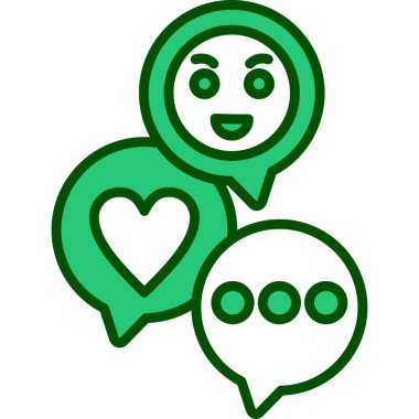 Emoji sohbet ileti simgesi doldurulmuş özet biçimi