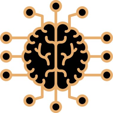 beyin ikonu vektör illüstrasyonu