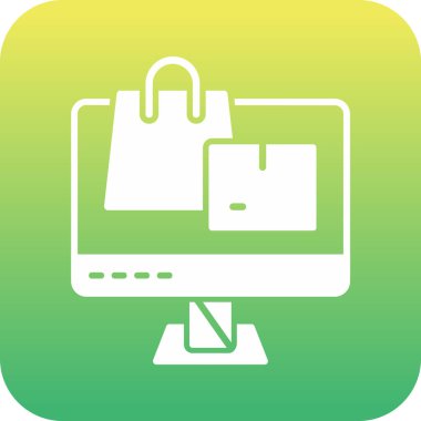 Laptop vektör resimli alışveriş çantası