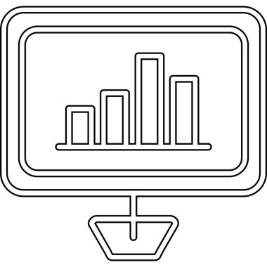 iş grafiği simgesi. Web için iş grafik vektör simgesinin özet çizimi