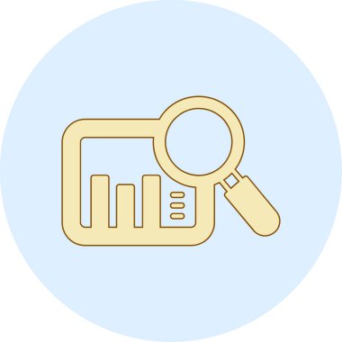 Büyütme cam simgesi, vektör illüstrasyonu