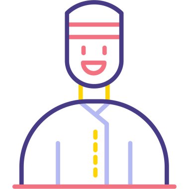 Müslüman adam simgesi, basit vektör illüstrasyonu