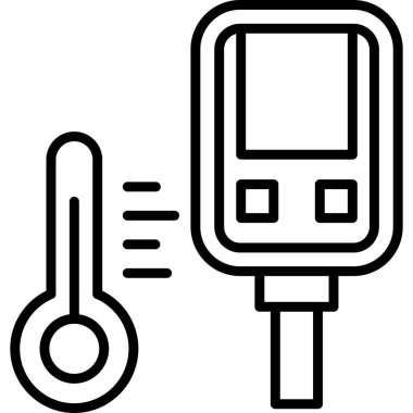 Termometre sıcaklık simgesi. Beyaz arkaplanda izole edilmiş web tasarımı için termometre vektör simgesi