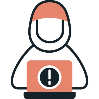 Hacker simgesi vektör illüstrasyonu