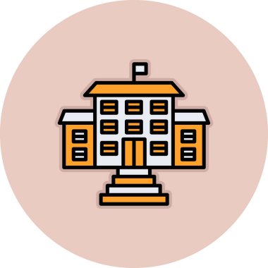 Bina. Web simgesi basit illüstrasyon