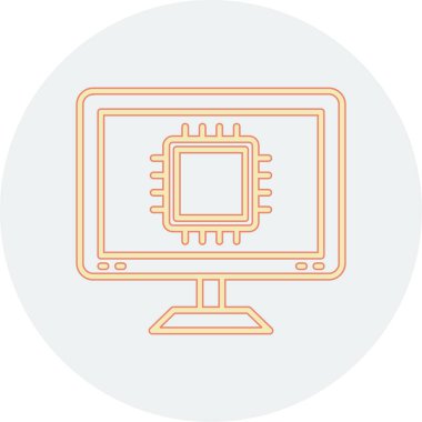 Bilgisayar donanımı renk çizgisi simgesi. bilgisayar vektör illüstrasyonu.