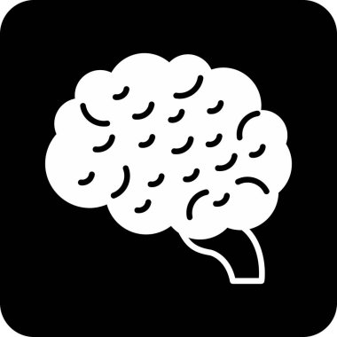 Beyin. Web simgesi basit illüstrasyon