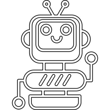 izole şirin robot simgesi