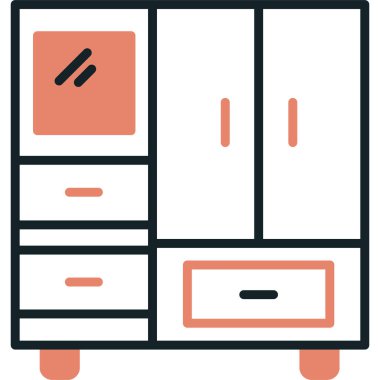 Dolap odası mobilya simgesi taslak biçiminde