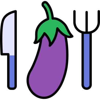 Bir patlıcan simgesinin vektör çizimi