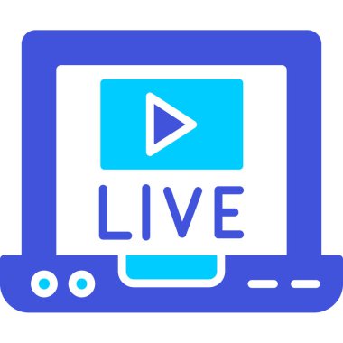 Canlı yayın. Web simgesi basit illüstrasyon