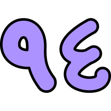 çizgi film doodle harf e