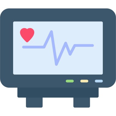 Kalp İzleme Simgesi, vektör illüstrasyonu