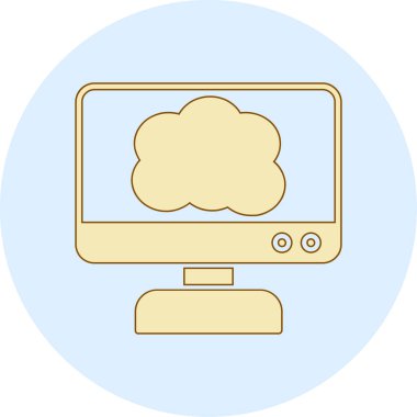 Bulut Hesaplama. Web simgesi basit illüstrasyon