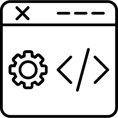 Kodlama programlama simgesi, vektör illüstrasyonu