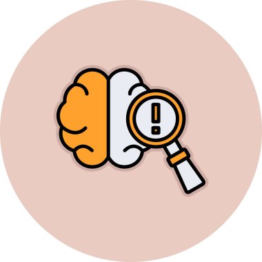 Beyin vektör simgesi modern basit illüstrasyon