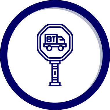 Benzersiz dağıtım kamyonu vektör çizgisi simgesi