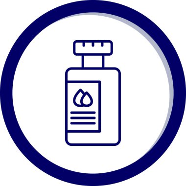 Yuvarlak bir dairede bir şişe sıvının vektör simgesi