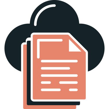 Düz biçimli bulut veri dosya simgesi