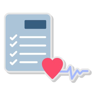 kalp hızı rapor simgesi vektör illüstrasyon tasarımı