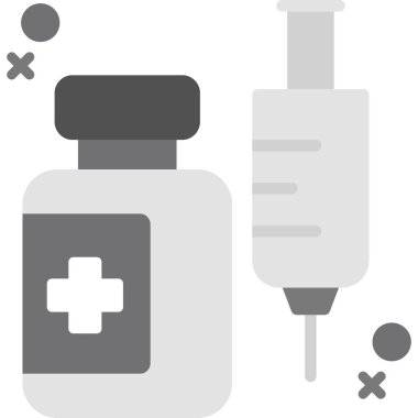 Aşı şişesi. Web simgesi basit illüstrasyon