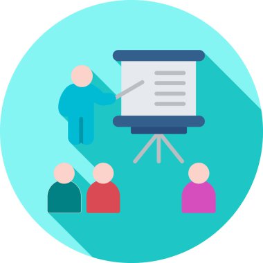 konferans sunum simgesi düz biçimli