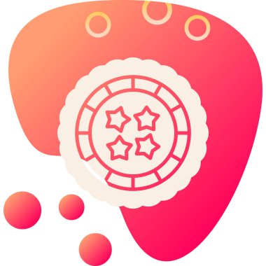 Kırmızı ve beyaz yuvarlak simgenin vektör çizimi