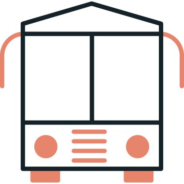 Otobüs. Web simgesi basit tasarım