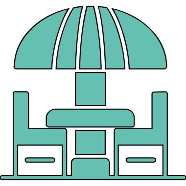 Bir bina simgesinin vektör illüstrasyonu,