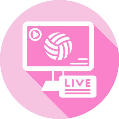 canlı yayın. Web simgesi basit illüstrasyon