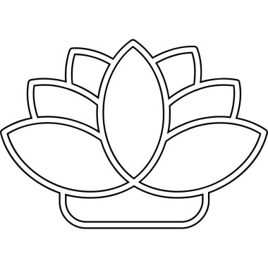 Lotus ikonu ana hat vektörü. Lotus bitkisi. çiçek