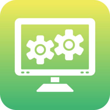 dişli simgesi olan bilgisayar monitörü