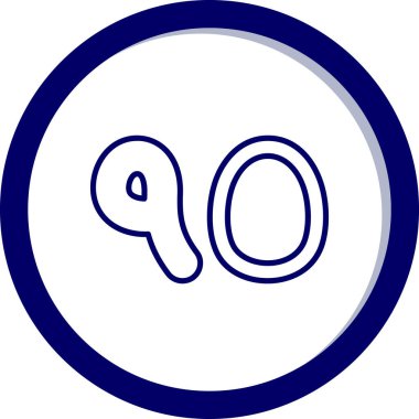 Mavi ve beyaz bir ikonun vektör illüstrasyonu