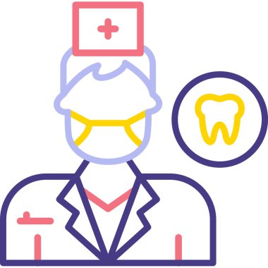 diş hekimi simge vektör çizim