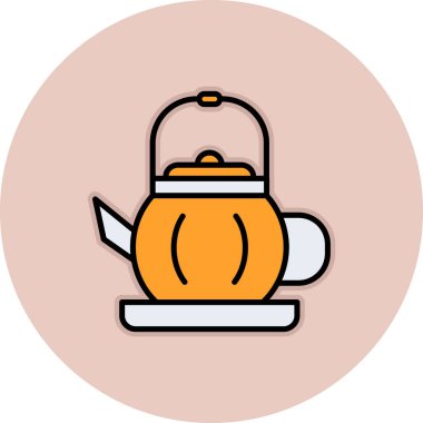 çaydanlık simgesi vektör illüstrasyonu