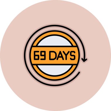 Görüntü 65 gün, görüntü 65 gün 6 simge, vektör illüstrasyonu