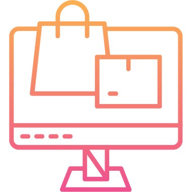 İnternetten alışveriş. Basit resimleme