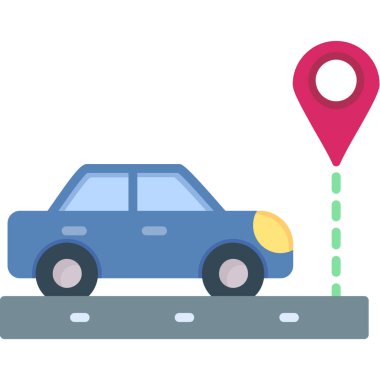 Düz dizaynlı taksi konumu simgesi