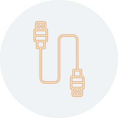 Modern b kablo ikonunun vektör illüstrasyonu