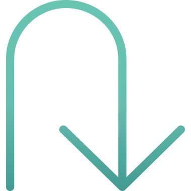 ok aşağı ok simgesi dış hat biçiminde