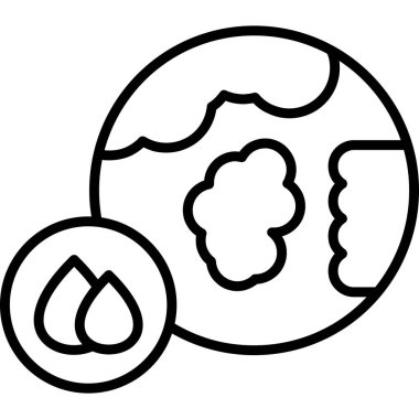 Yeryüzü ikonu gezegen ana hatları vektörü. Dünya gezegeni. gezegen ekolojisi