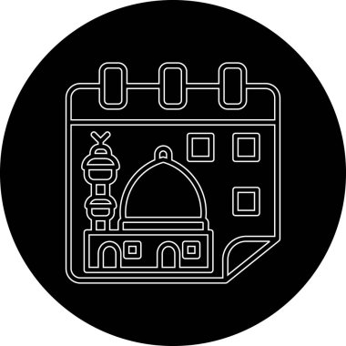 Bir cami simgesinin vektör illüstrasyonu