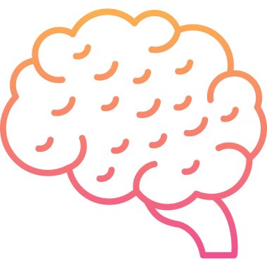 Beyin. Web simgesi basit illüstrasyon