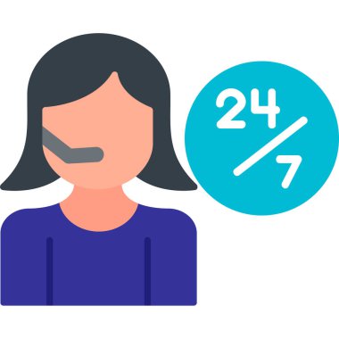 Müşteri Destek düz vektör simgesi