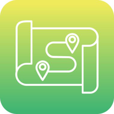 Güzergah konum simgesiyle harita işaretleyici. Konum işaretleyicisinin vektör illüstrasyonu